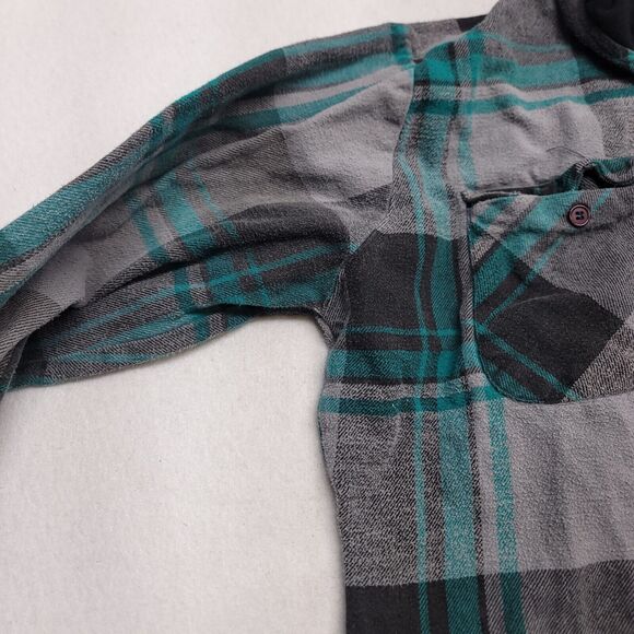 Timber Trail Casual Long Sleeve Button Up Hoodie Mens Size Medium M Gray Black - Picture 4 of 10